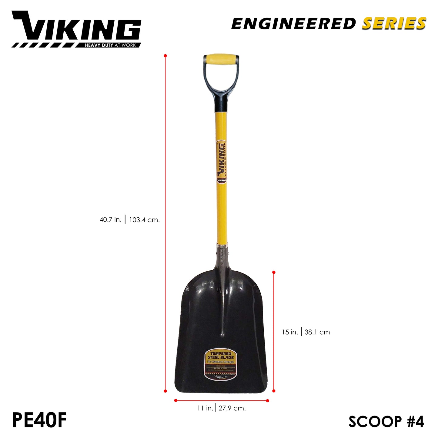 VIKING Engineered Series Shovel Fiberglass Handle Power D-Grip (Gardening and Digging)