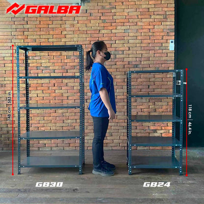 GALBA Metal Shelving Storage Rack 3, 4 and 5 Layers Black/White/Silver