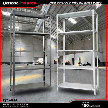 QuickShelf General Purpose Shelving, 20Gauge, Bolt&Nut, Powdercoat Finish