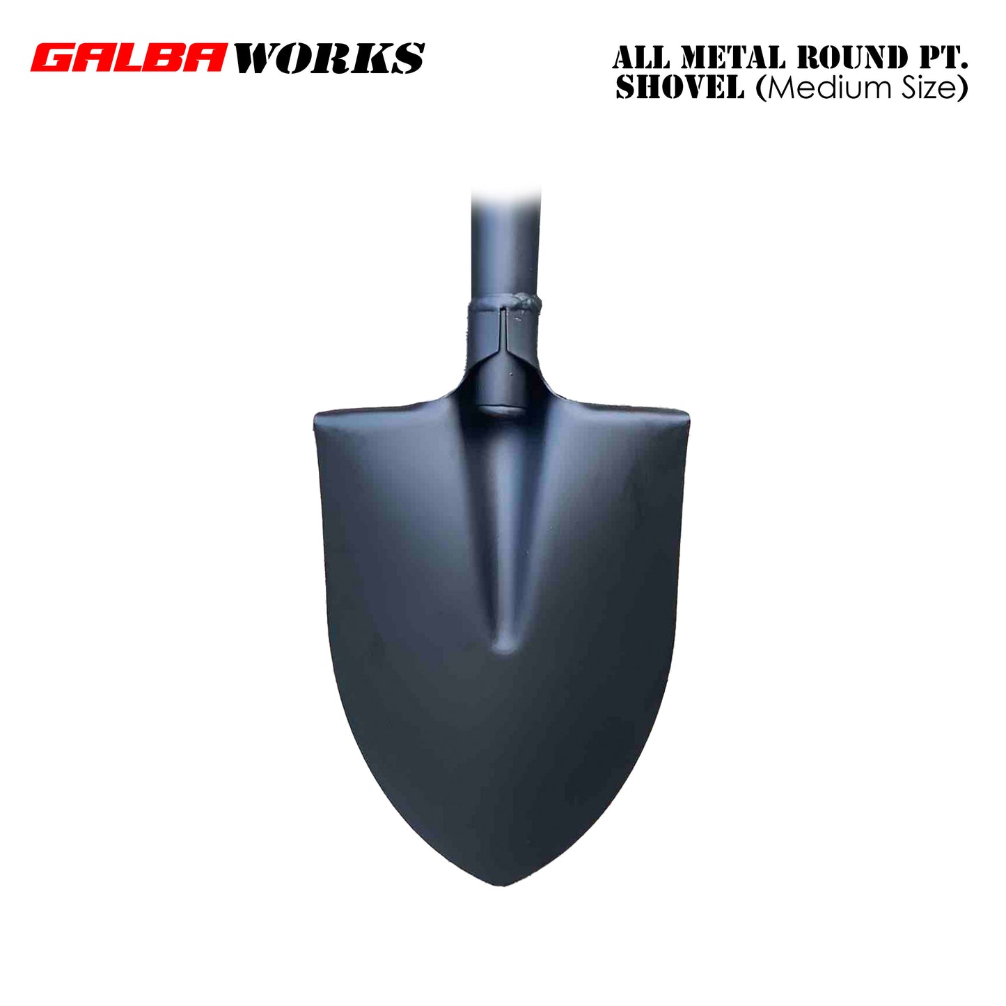 GALBA WORKS Round Point Shovel (Medium Size) for Gardening with D-Handle (Pala) -32Inch Heavy Duty