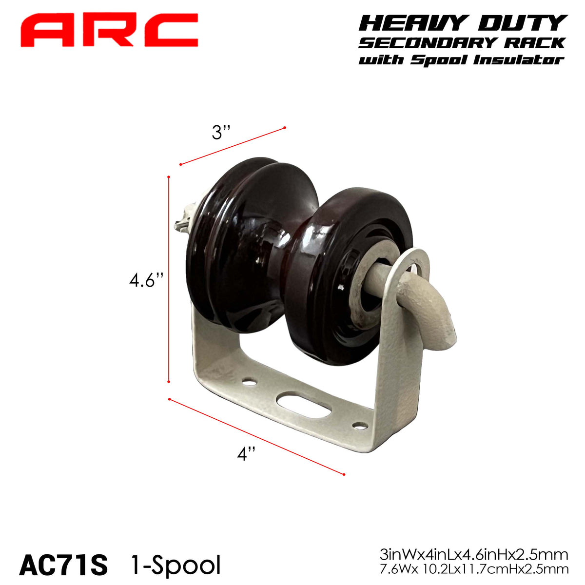ARC HD Secondary Rack with Porcelain Spool (Shackle) Insulator for low voltage distribution network