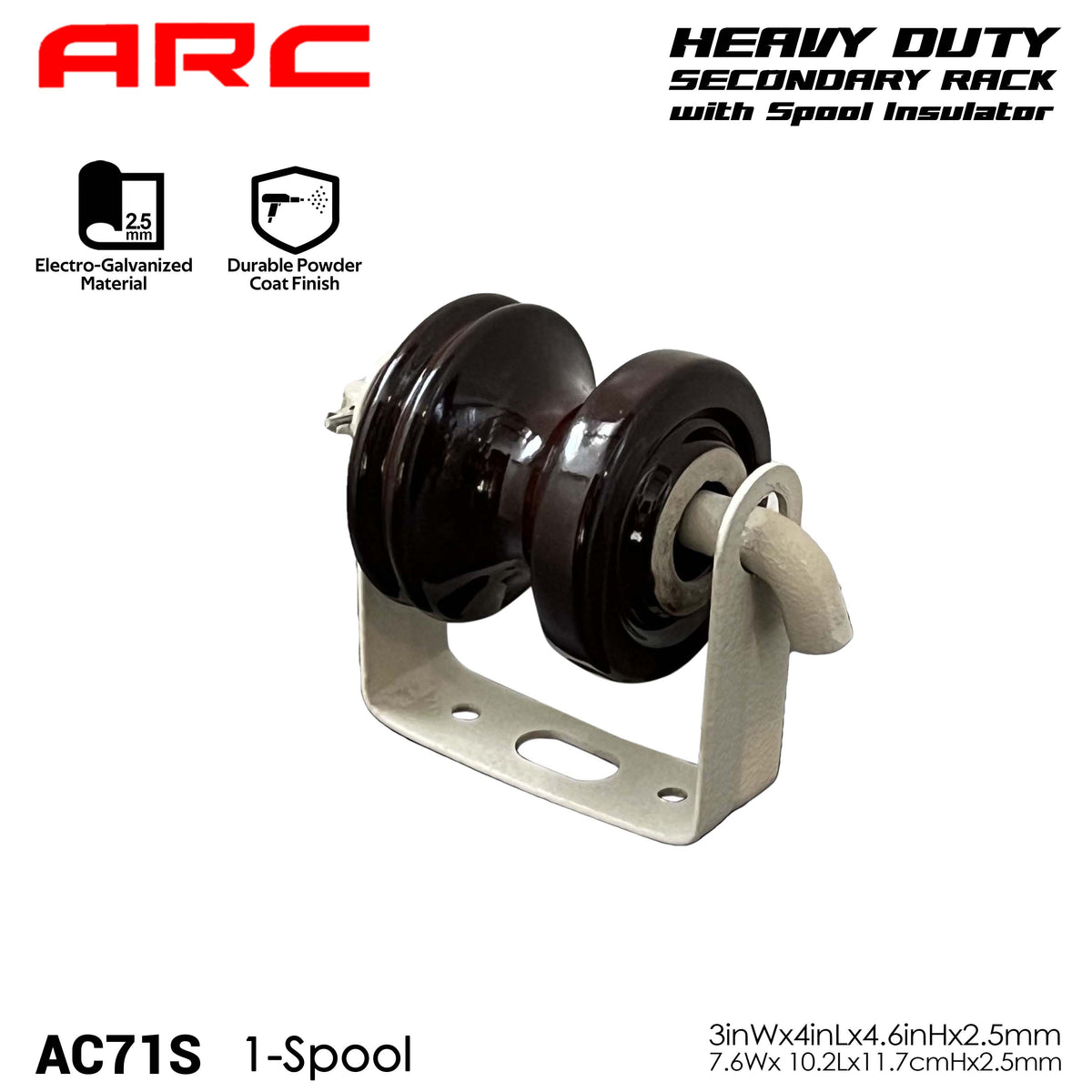 ARC HD Secondary Rack with Porcelain Spool (Shackle) Insulator for low voltage distribution network