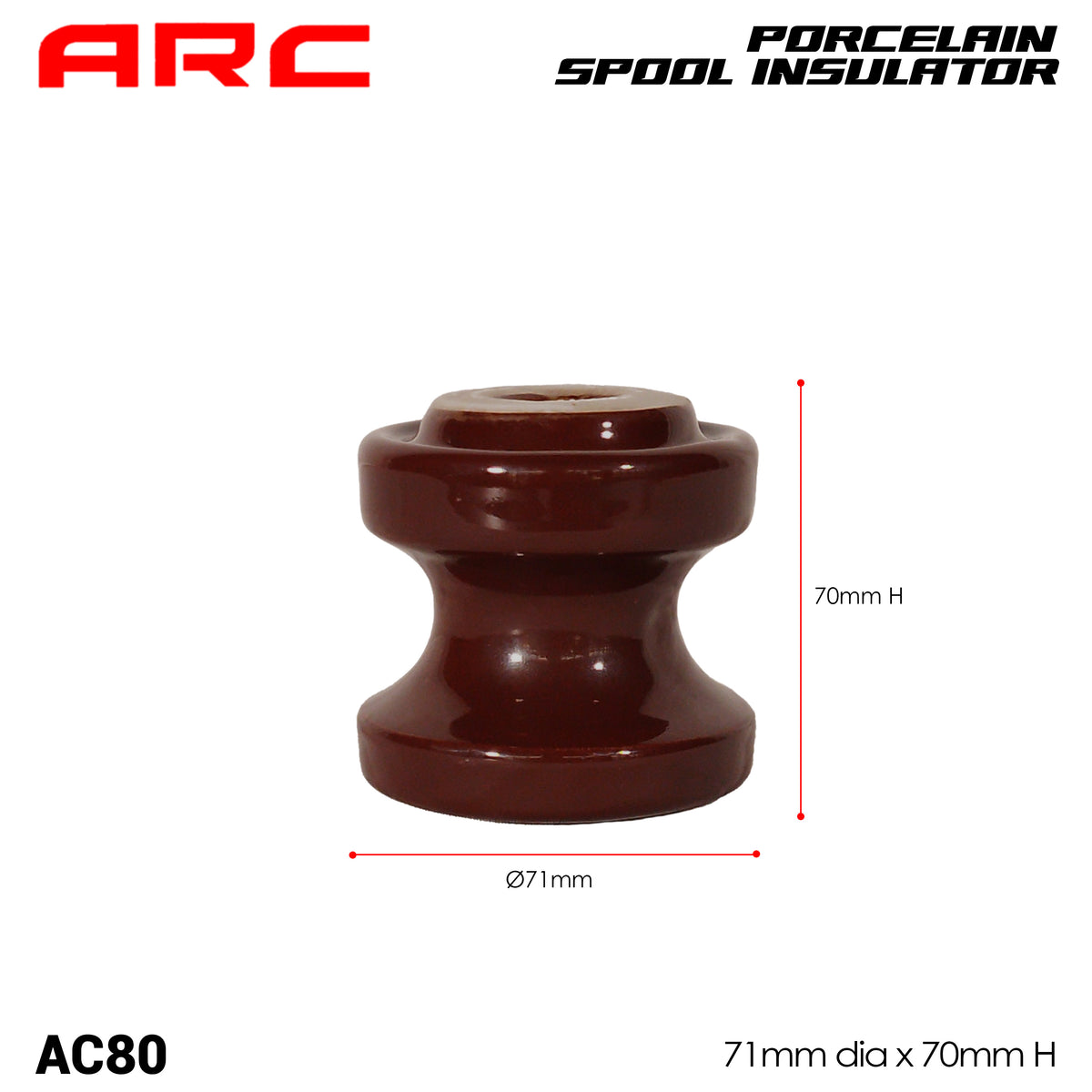 ARC HD Secondary Rack with Porcelain Spool (Shackle) Insulator for low voltage distribution network