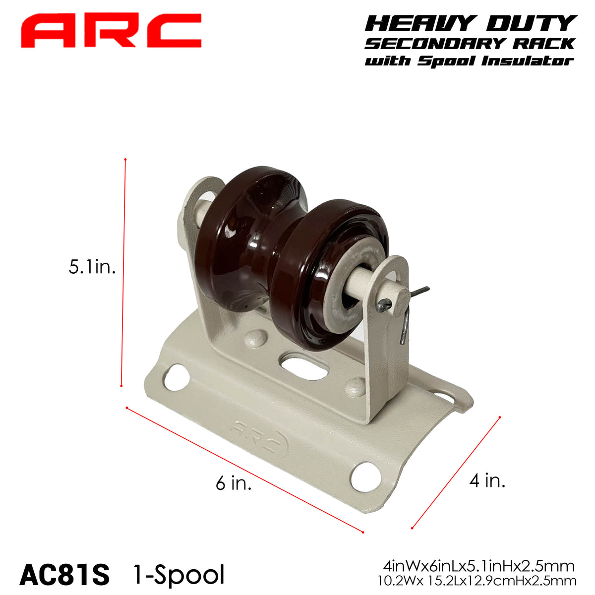 ARC HD Secondary Rack with Porcelain Spool (Shackle) Insulator for low voltage distribution network