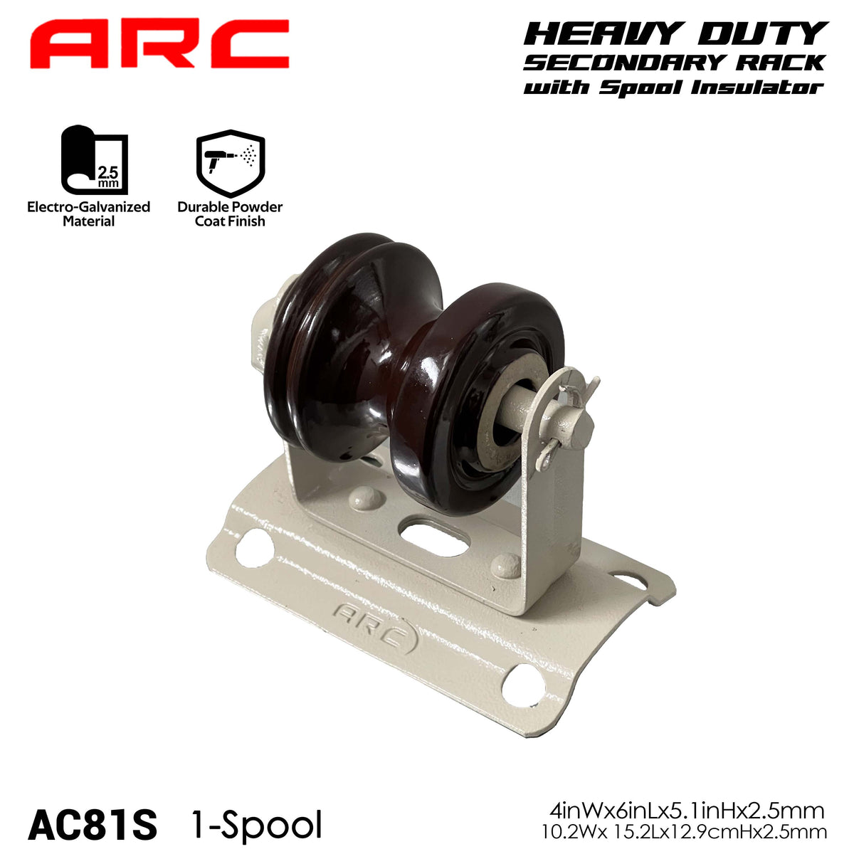 ARC HD Secondary Rack with Porcelain Spool (Shackle) Insulator for low voltage distribution network