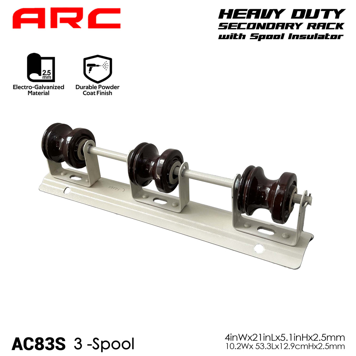 ARC HD Secondary Rack with Porcelain Spool (Shackle) Insulator for low voltage distribution network