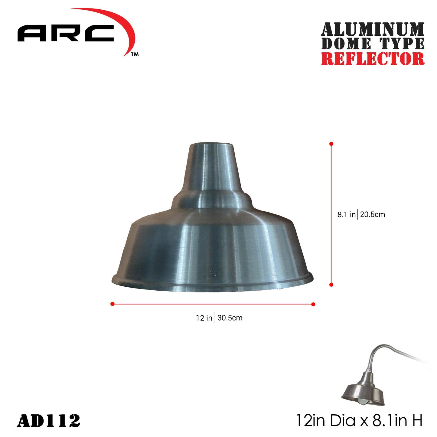 ARC Aluminum Reflector Industrial barn lighting for outdoor use (sold by parts)