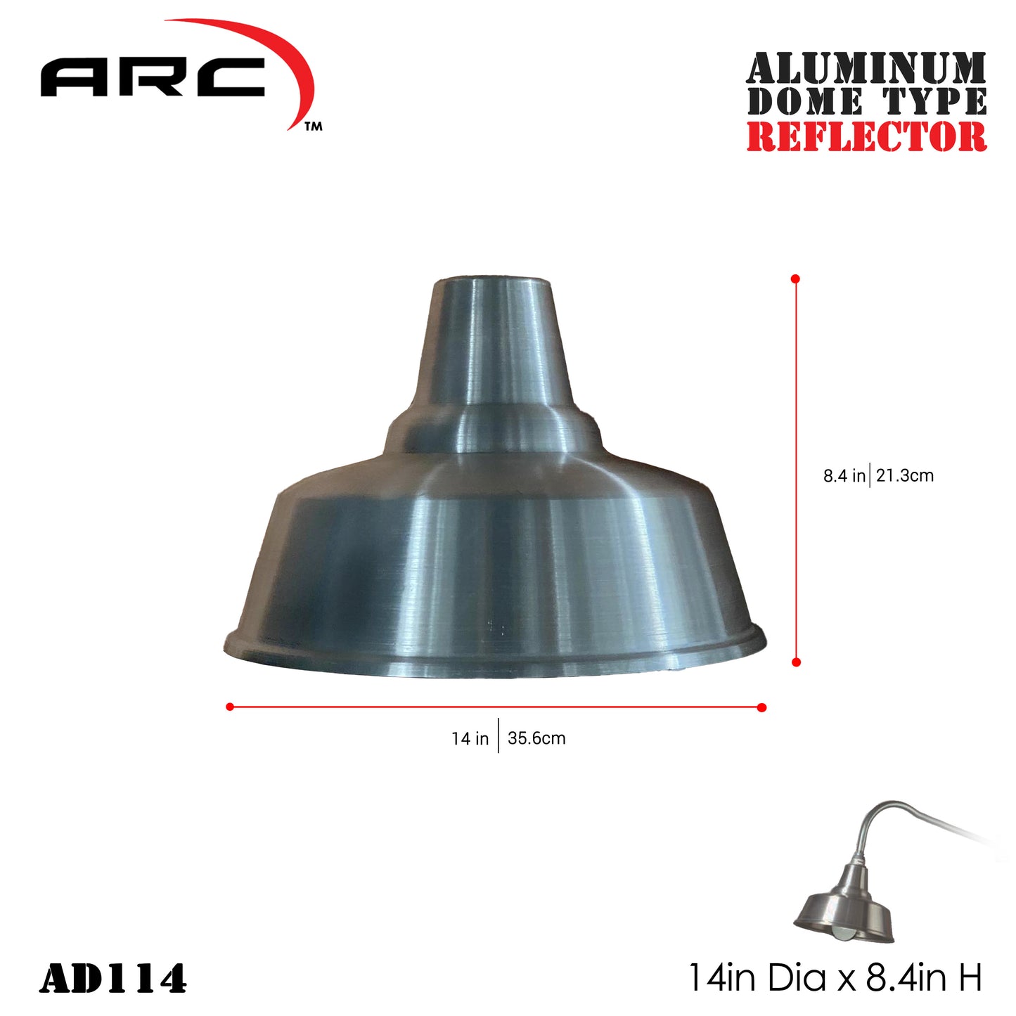ARC Aluminum Reflector Industrial barn lighting for outdoor use (sold by parts)