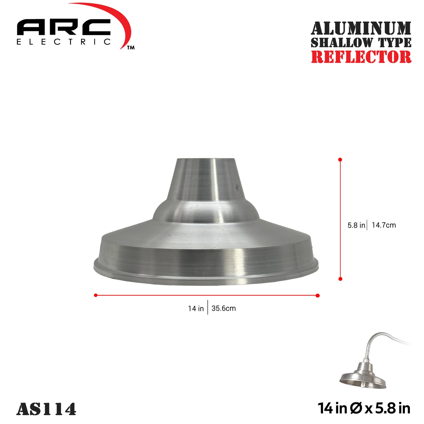 ARC Aluminum Reflector Industrial barn lighting for outdoor use (sold by parts)