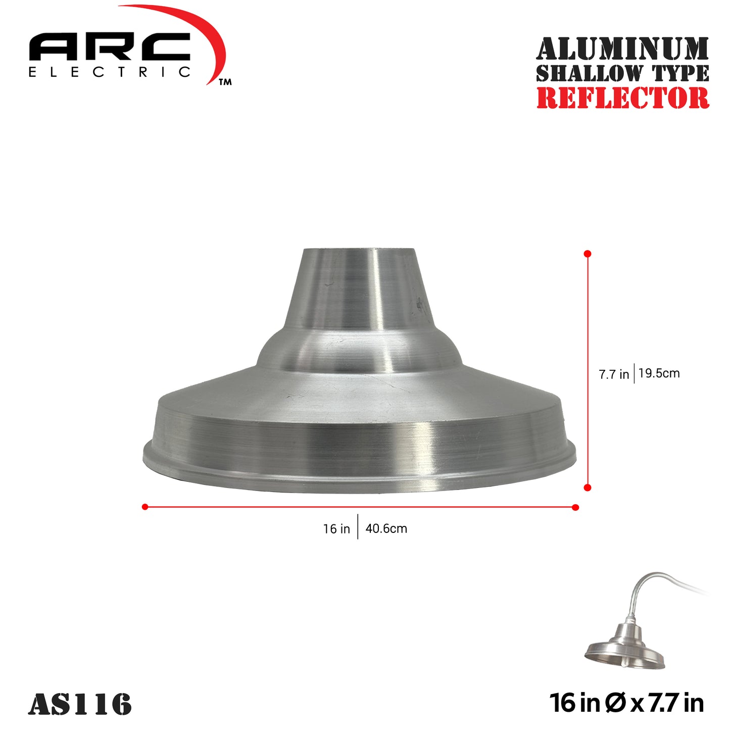 ARC Aluminum Reflector Industrial barn lighting for outdoor use (sold by parts)