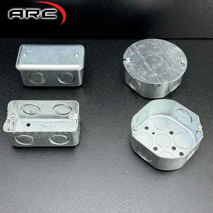 ARC 16ga (1.5mm) JUNCTION BOX Heavy Duty Metal Deep-Type 1/2" & 3/4" Knockout Hole