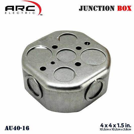 ARC 16ga (1.5mm) JUNCTION BOX Heavy Duty Metal Deep-Type 1/2" & 3/4" Knockout Hole