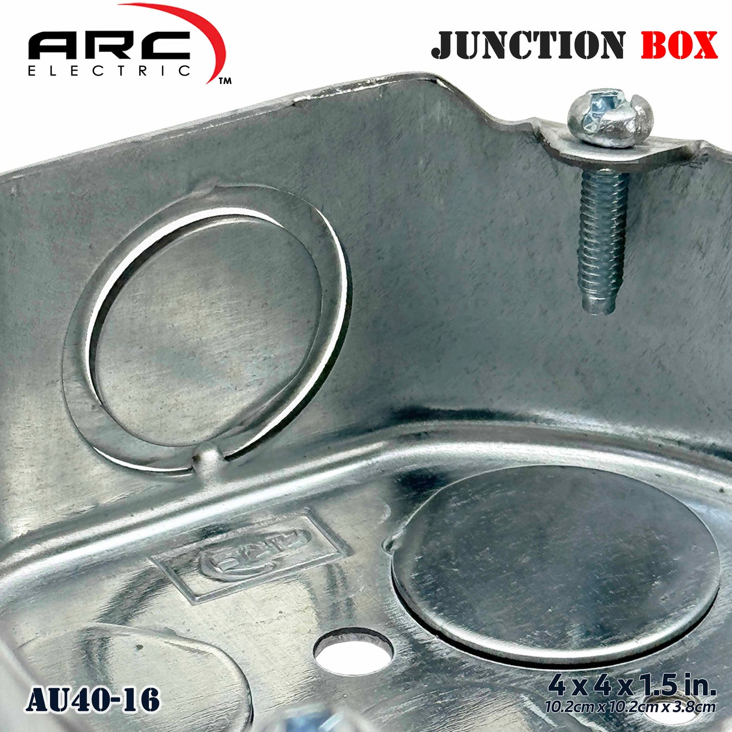 ARC 16ga (1.5mm) JUNCTION BOX Heavy Duty Metal Deep-Type 1/2" & 3/4" Knockout Hole