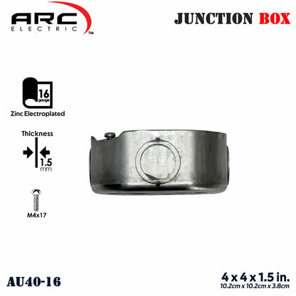 ARC 16ga (1.5mm) JUNCTION BOX Heavy Duty Metal Deep-Type 1/2" & 3/4" Knockout Hole