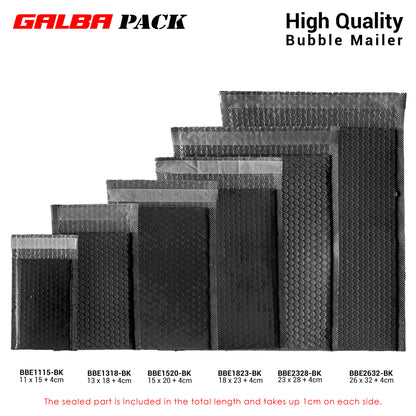 Galba Pack Black & Pink Bubble Mailer Pouch with Self-adhesive Seal Padded Plastic Envelope