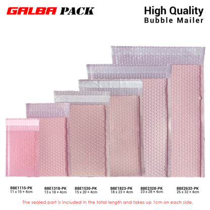 Galba Pack Black & Pink Bubble Mailer Pouch with Self-adhesive Seal Padded Plastic Envelope