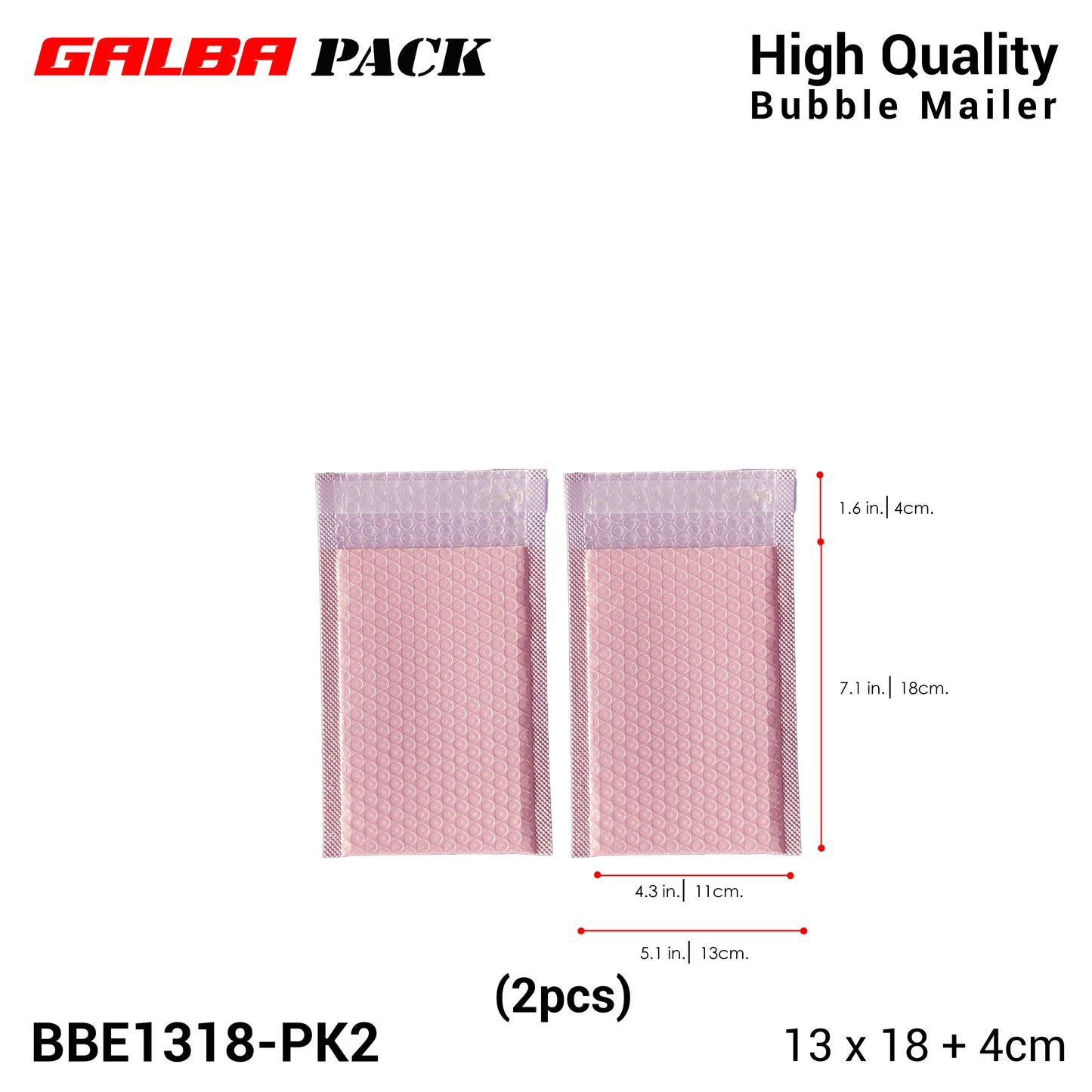 Galba Pack Black & Pink Bubble Mailer Pouch with Self-adhesive Seal Padded Plastic Envelope