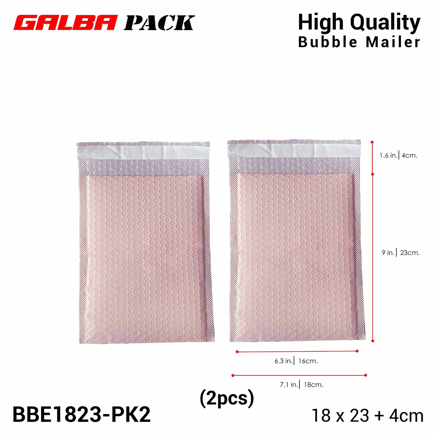 Galba Pack Black & Pink Bubble Mailer Pouch with Self-adhesive Seal Padded Plastic Envelope