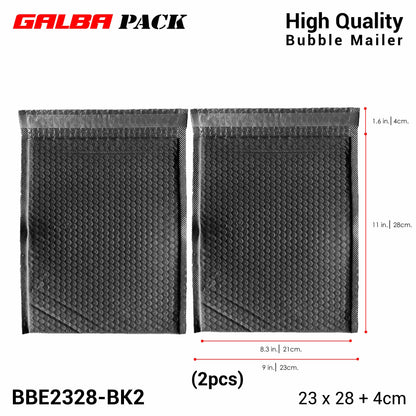 Galba Pack Black & Pink Bubble Mailer Pouch with Self-adhesive Seal Padded Plastic Envelope