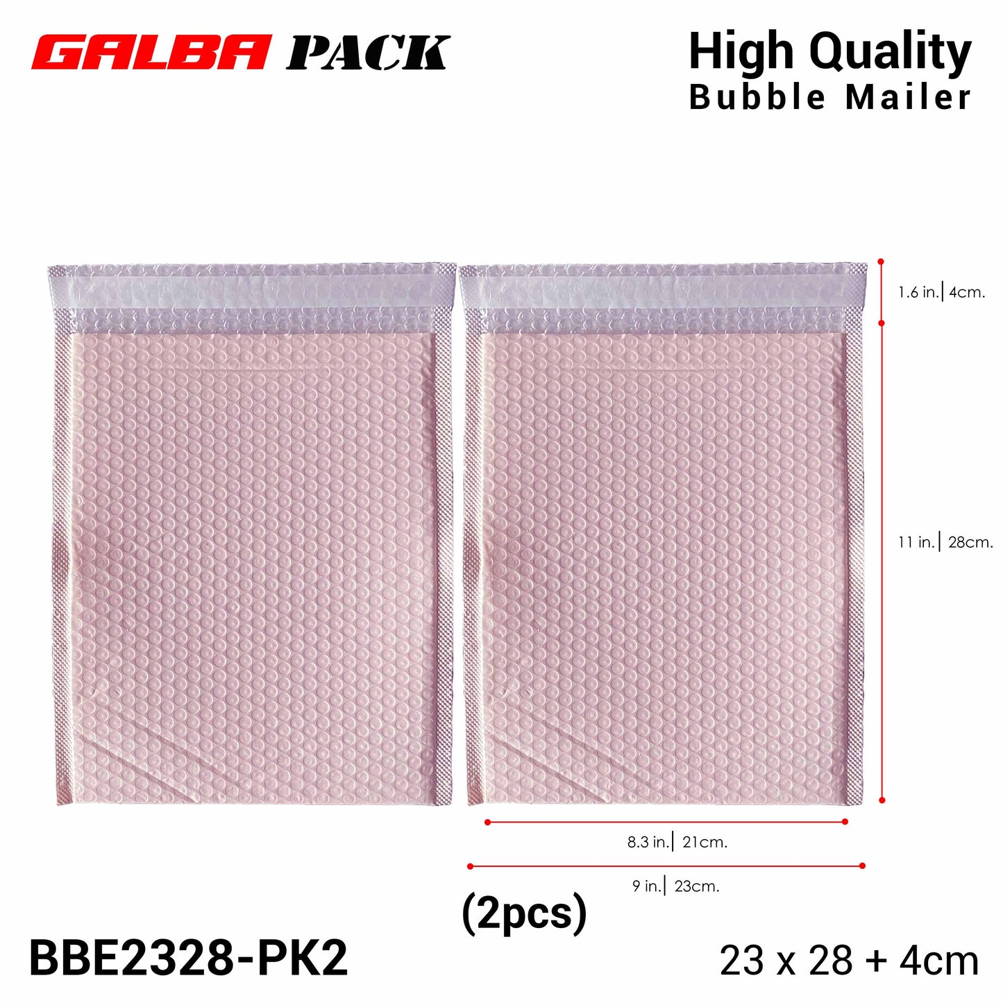 Galba Pack Black & Pink Bubble Mailer Pouch with Self-adhesive Seal Padded Plastic Envelope