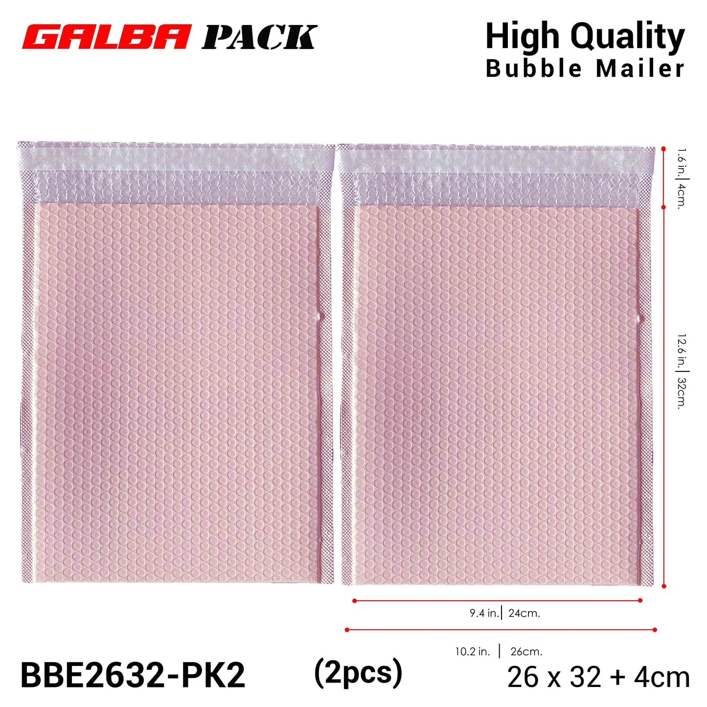 Galba Pack Black & Pink Bubble Mailer Pouch with Self-adhesive Seal Padded Plastic Envelope
