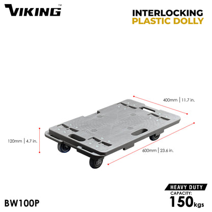 VIKING Interlocking Plastic Dolly for all purposes | 150kG Capacity