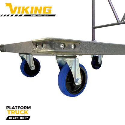 Viking Heavy-Duty All-Steel Platform Truck Foldable Handle Trolley Pushcart