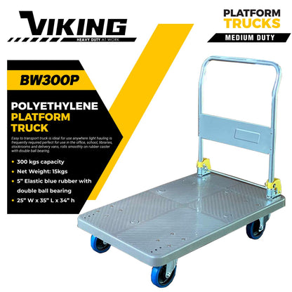 Viking Polyethylene Platform Pushcart – 150-300 kg Capacity