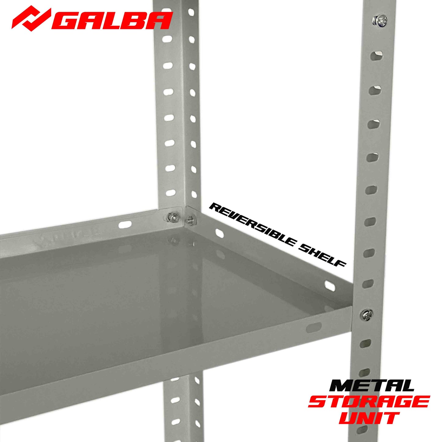 GALBA Metal Shelving Storage Rack 3, 4 and 5 Layers Black/White/Silver