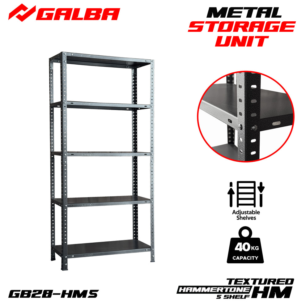 GALBA Metal Shelving Storage Rack 5 Layers Hammer tone Finish ...