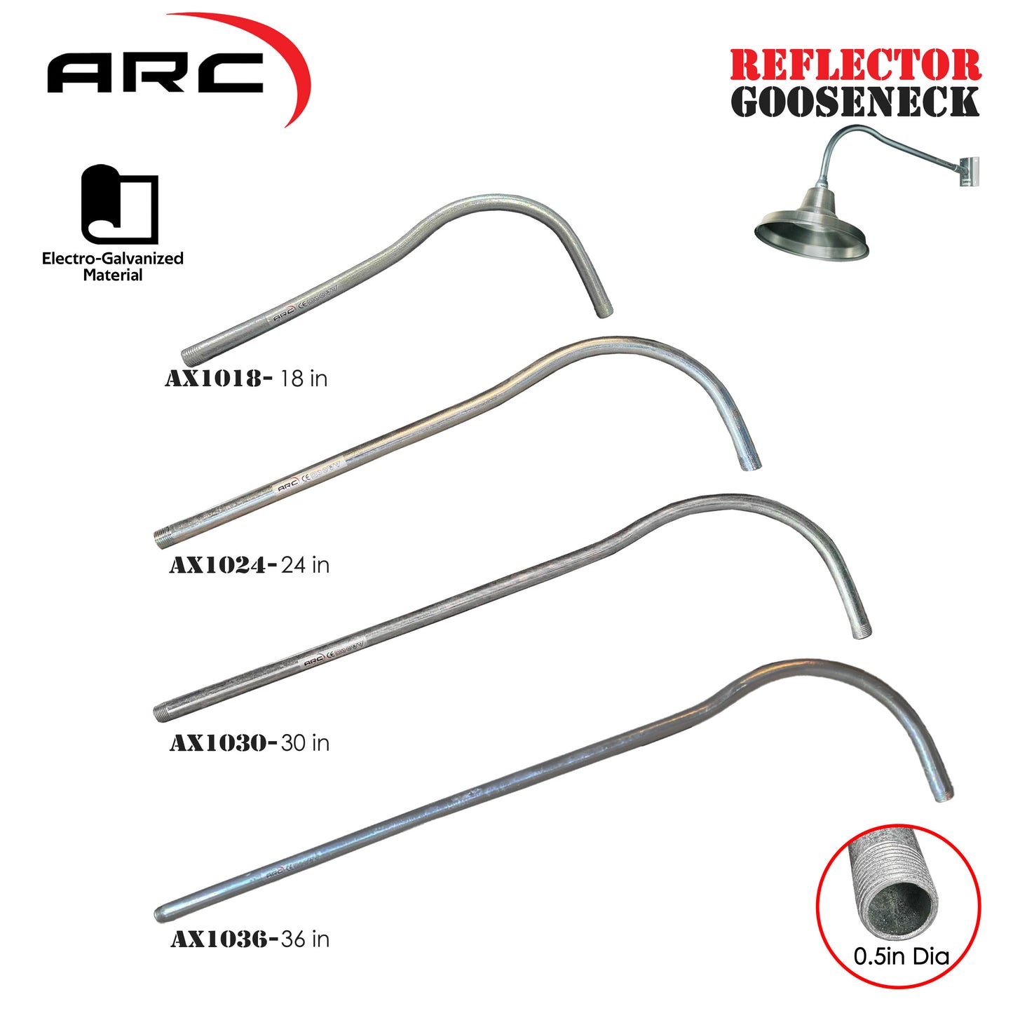 ARC Aluminum Reflector Industrial barn lighting for outdoor use (sold by parts)