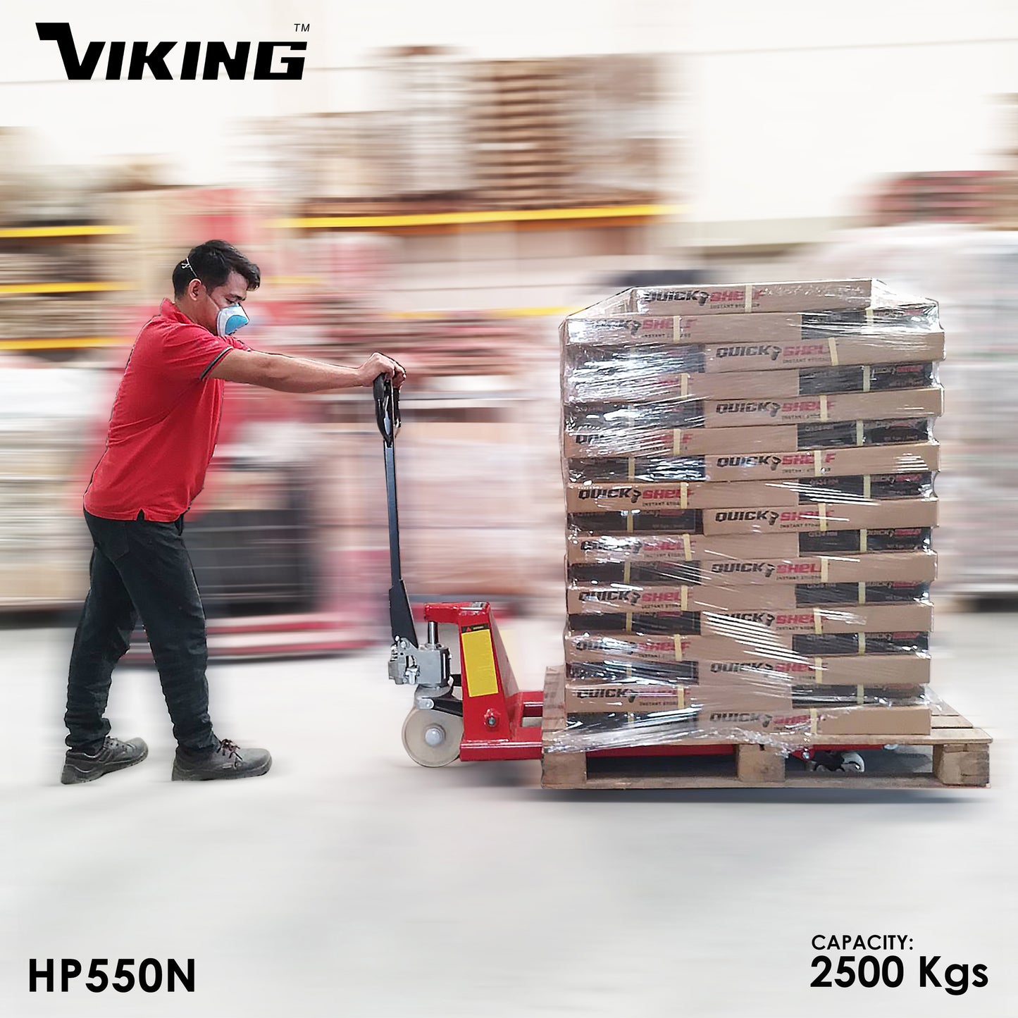 Viking Hand Pallet Truck 2.5-Ton | 2500kgs Load Capacity | Nylon Wheels | for Material Handling