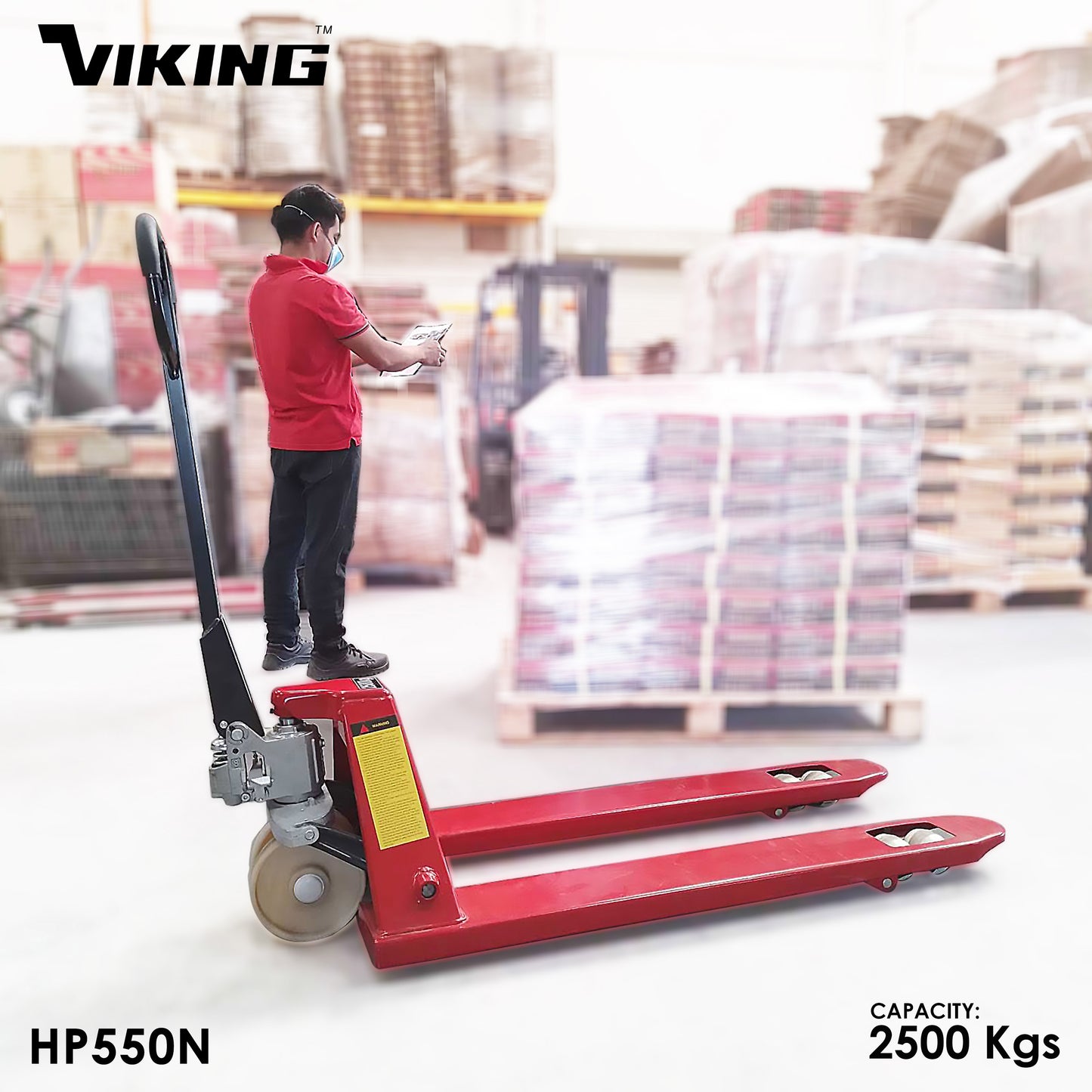 Viking Hand Pallet Truck 2.5-Ton | 2500kgs Load Capacity | Nylon Wheels | for Material Handling