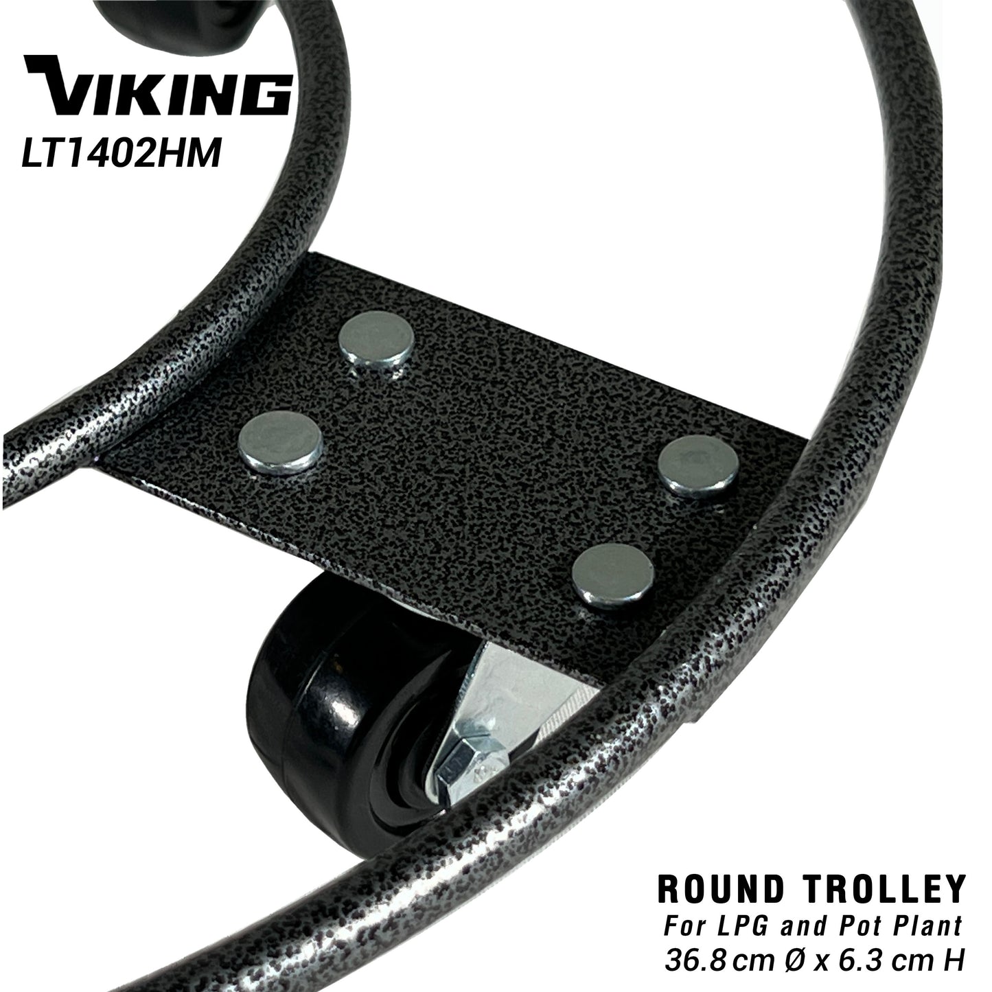 VIKING Heavy Duty Trolley for LPG/Pot Plant/5Gal Water Bottle 14.5"D (50kgs) Heavy-Duty Solid Steel