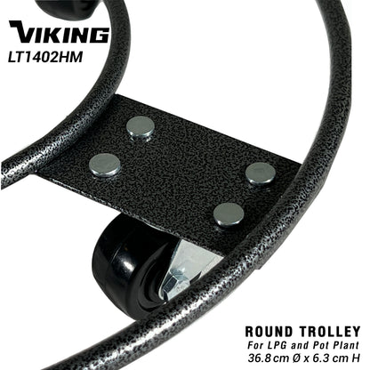VIKING Heavy Duty Trolley for LPG/Pot Plant/5Gal Water Bottle 14.5"D (50kgs) Heavy-Duty Solid Steel