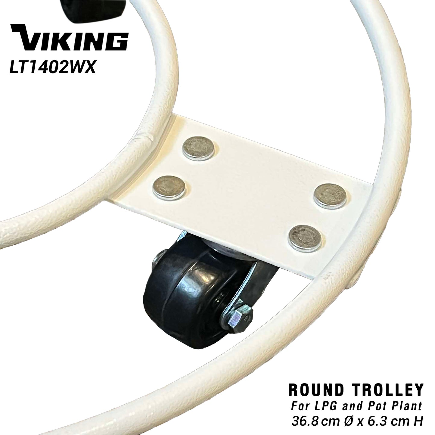 VIKING Heavy Duty Trolley for LPG/Pot Plant/5Gal Water Bottle 14.5"D (50kgs) Heavy-Duty Solid Steel