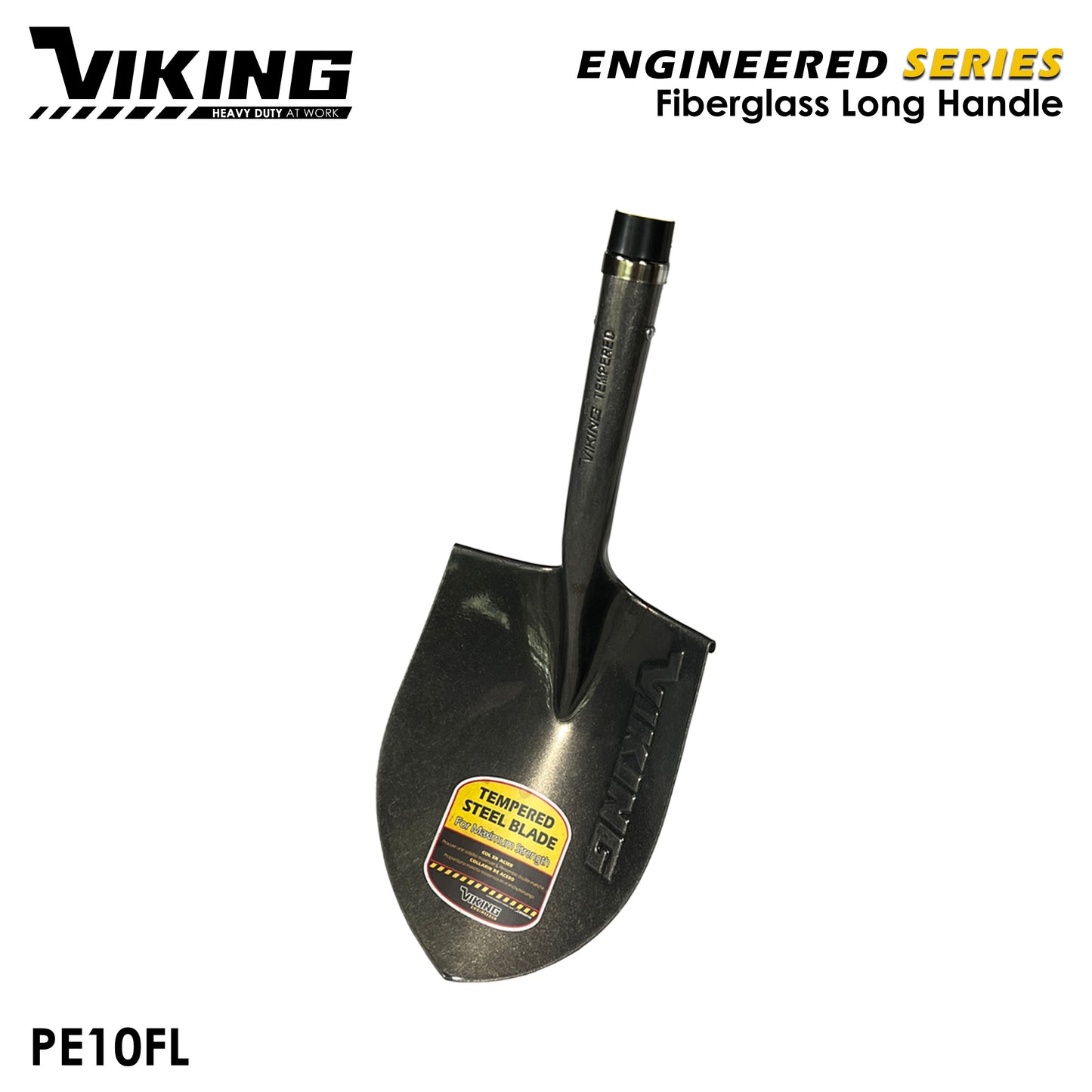 VIKING Shovel Engineered Series LONG Fiberglass Handle Round Point for (Commercial and Gardening use)