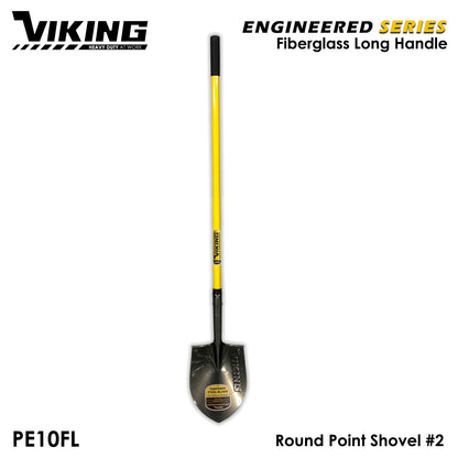 VIKING Shovel Engineered Series LONG Fiberglass Handle Round Point for (Commercial and Gardening use)