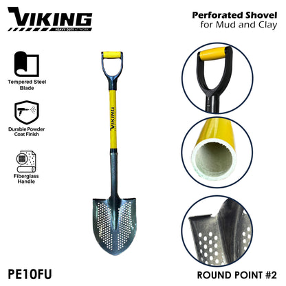 VIKING Engineered Series Shovel Fiberglass Handle Power D-Grip (Gardening and Digging)