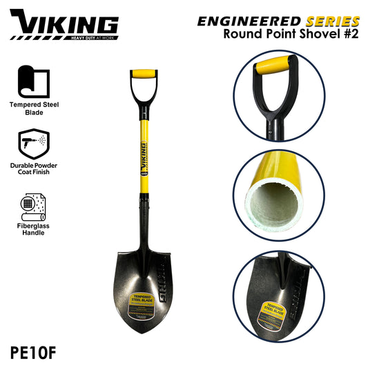 VIKING Engineered Series Shovel Fiberglass Handle Power D-Grip (Gardening and Digging)
