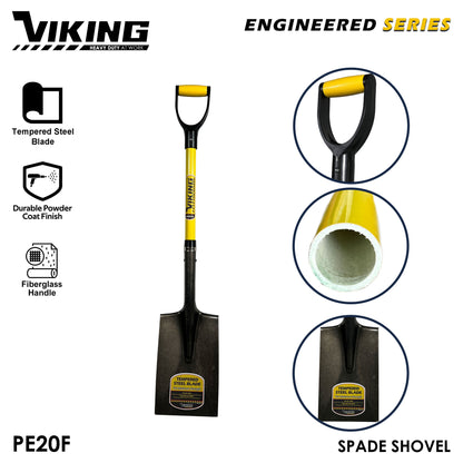 VIKING Engineered Series Shovel Fiberglass Handle Power D-Grip (Gardening and Digging)