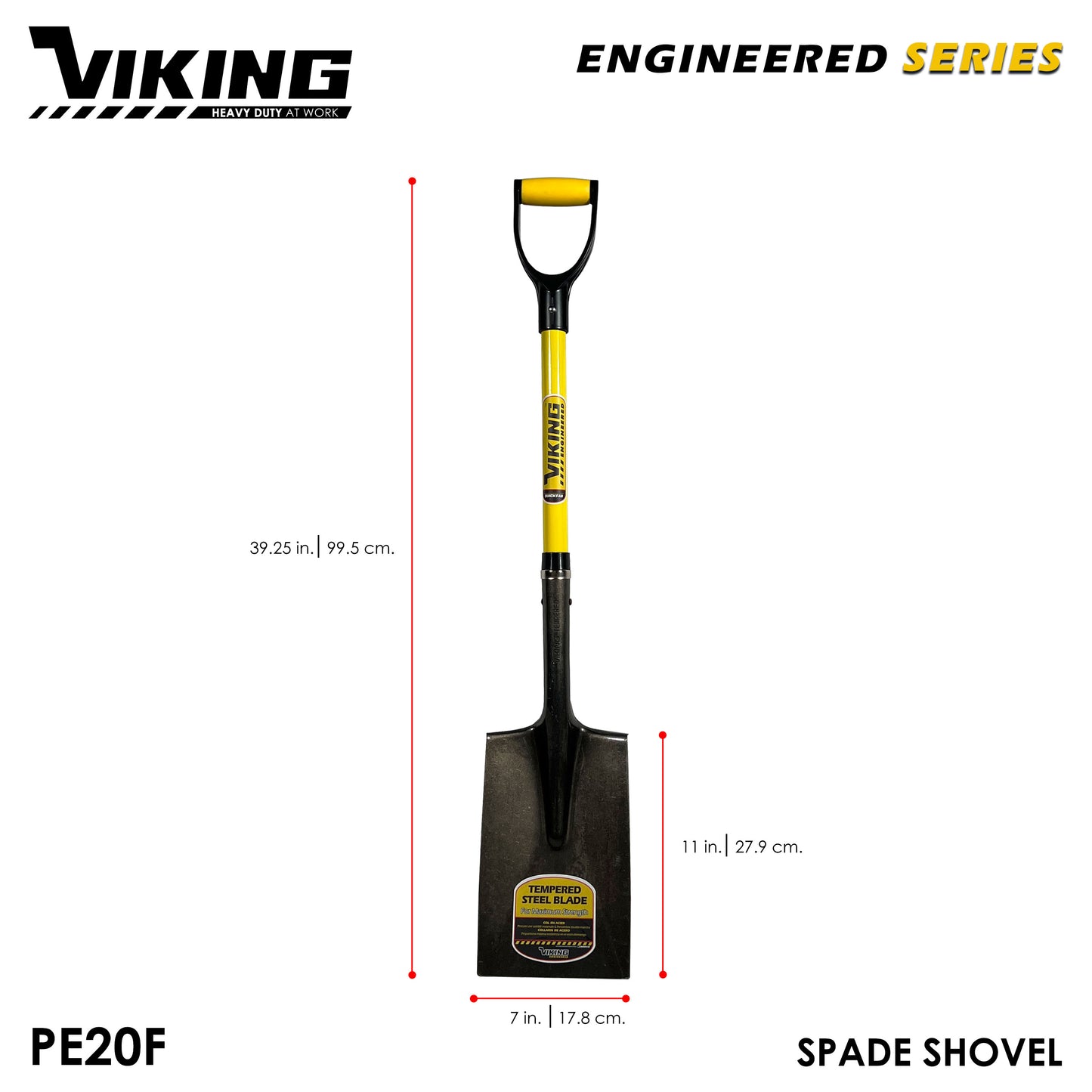 VIKING Engineered Series Shovel Fiberglass Handle Power D-Grip (Gardening and Digging)