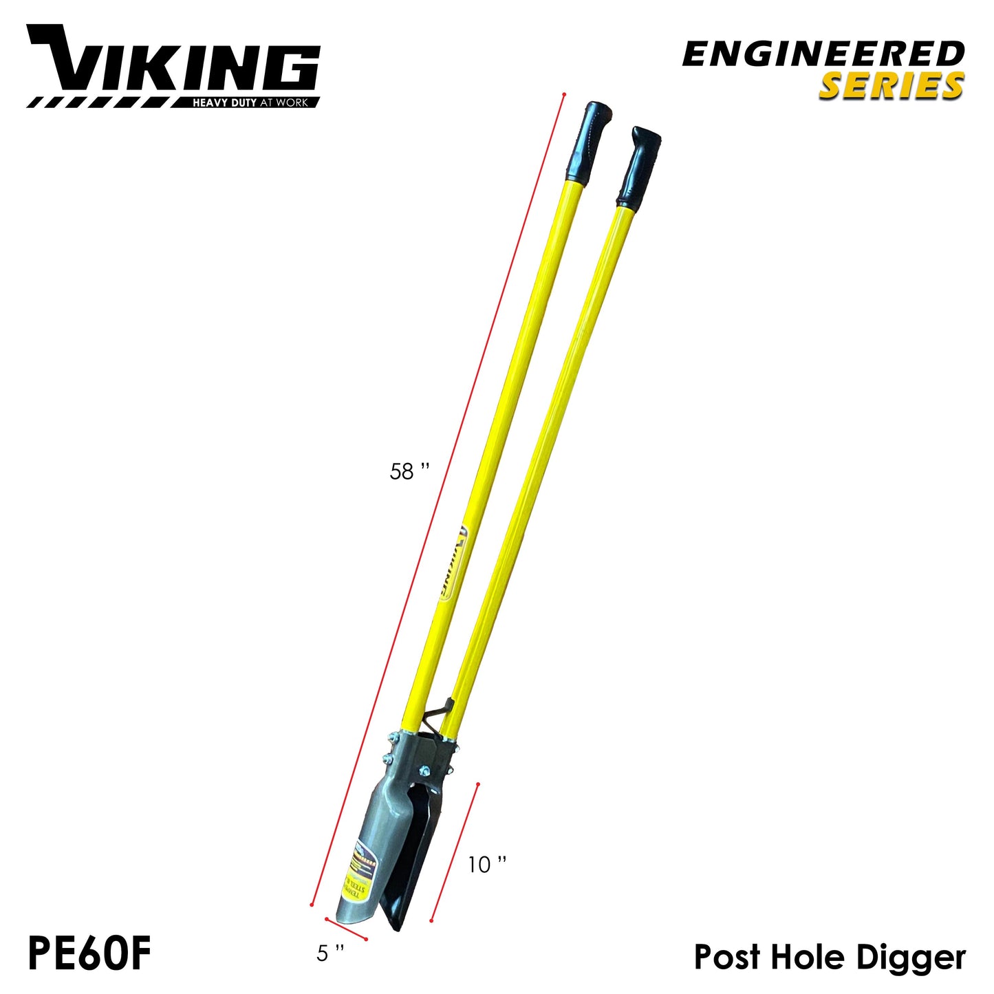VIKING Post Hole Digger 48" Atlas Pattern, Fiberglass Handle for (Gardening and Agriculture)