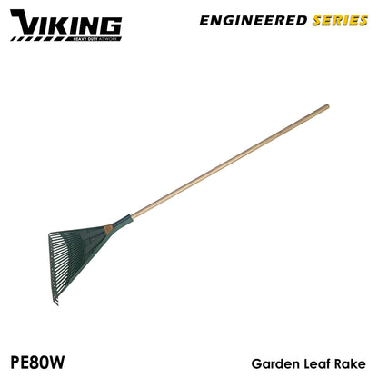 Viking Poly Leaf Rake 22-Tines for Gardening Wooden Handle 60-Inch Heavy Duty (Kalaykay ng dahon)