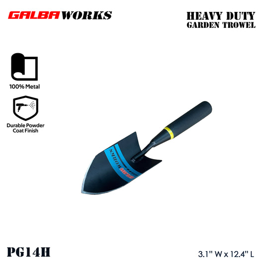 Galba Works Heavy Duty Hand Garden Trowel | 100% Metal | Powder Coated | Planting & Transplanting Tool