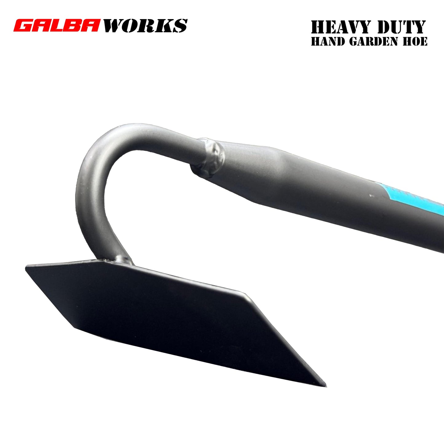Galba Works Heavy Duty Hand Garden Hoe | 100% Metal | Powder Coated | Weeding & Soil Shaping Tool
