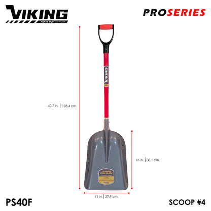 VIKING Pro Series Shovel Red Fiberglass Handle Power D-Grip (Pala) Heavy Duty