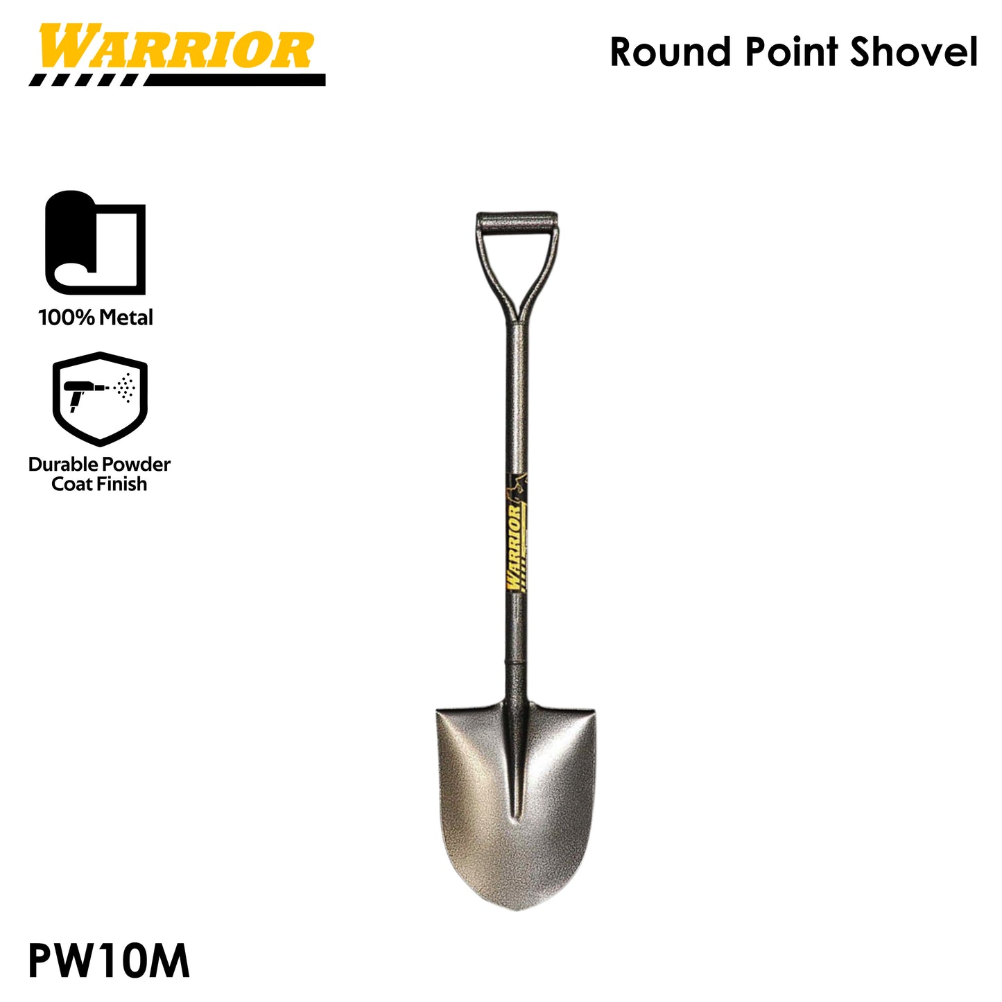 WARRIOR 40.5-Inch SHOVEL ALL-STEEL(Pala) with D-Handle for Gardening and Digging Heavy Duty