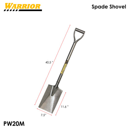 WARRIOR 40.5-Inch SHOVEL ALL-STEEL(Pala) with D-Handle for Gardening and Digging Heavy Duty