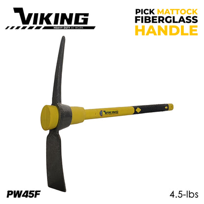 Viking 4.5lb Pick Mattock for Gardening  Heavy Duty Tool for Digging Planting Loosening Soil